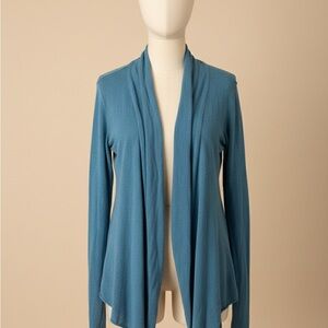 prAna Open Front Cardigan XL Blue Waterfall Drape Lightweight Long Sleeve Women